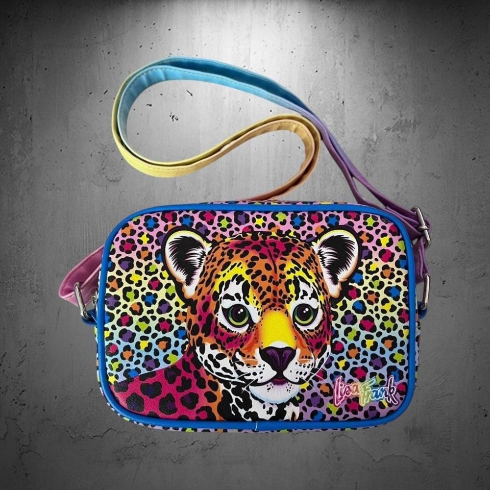 Loungefly x Lisa Frank Rainbow Leopard Camera Bag Collectible Crossbody Purse
